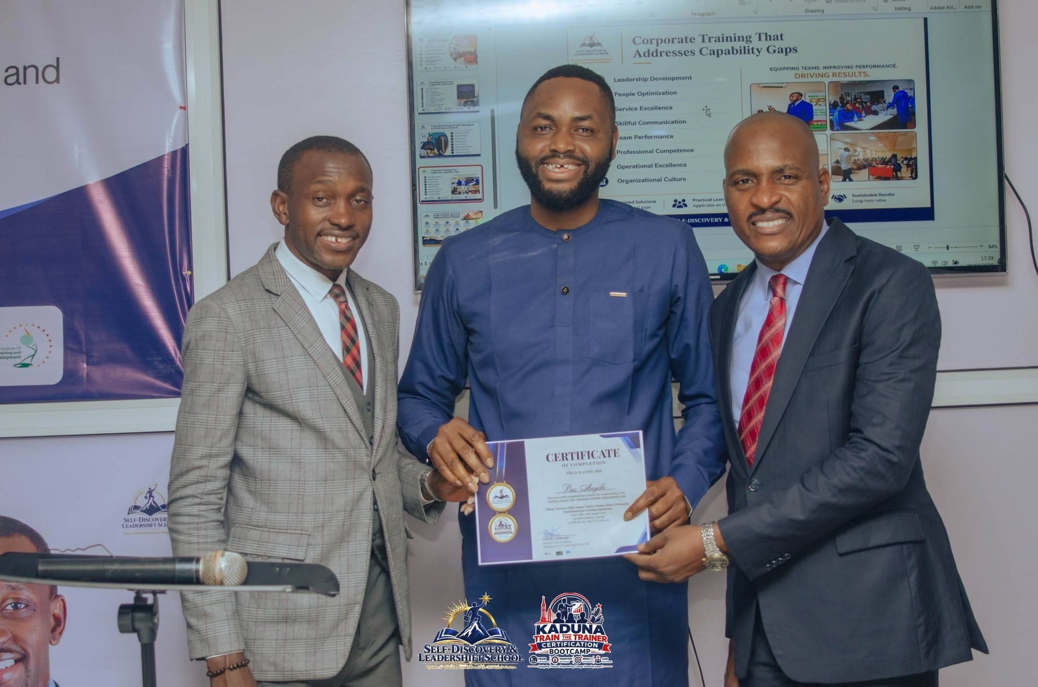 Certificate presentation at the workshop
