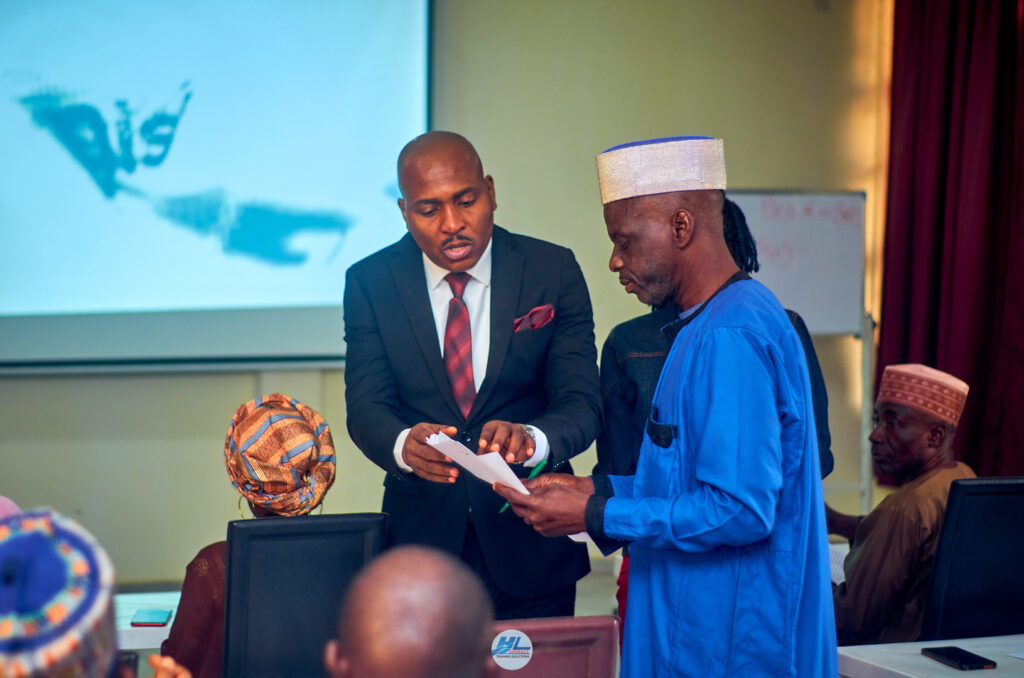 The C.E.O interacting with a participant